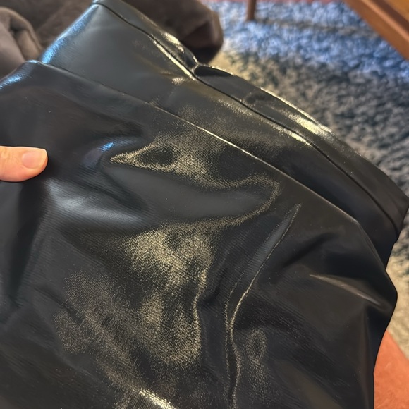 NWT LITA BY CIARA LEATHER LIKE DRESS SHINY CUT OUT MIDI Size Large - Picture 3 of 6